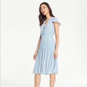 Ann Taylor Women's Blue Petite Pleated Dress